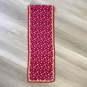 Coach Silk Skinny Scarf Silk Pink Polkadot Read!